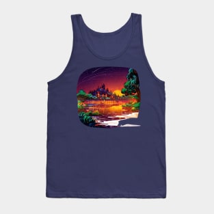 Magic Lantern Lighting Lake Water Pond Reflection Watercolor Tank Top